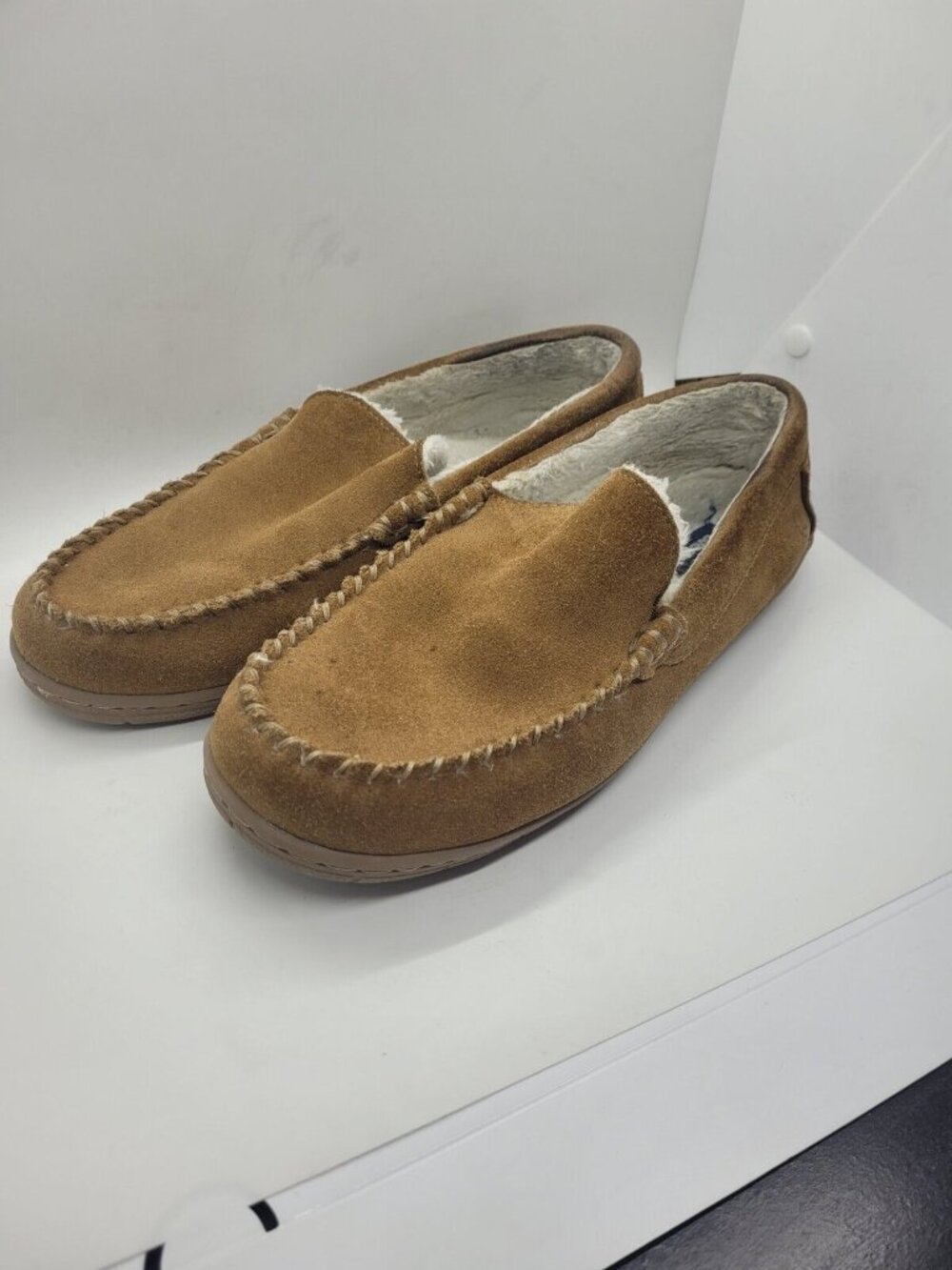 Men's Land's End Leather Suede Slippers 10